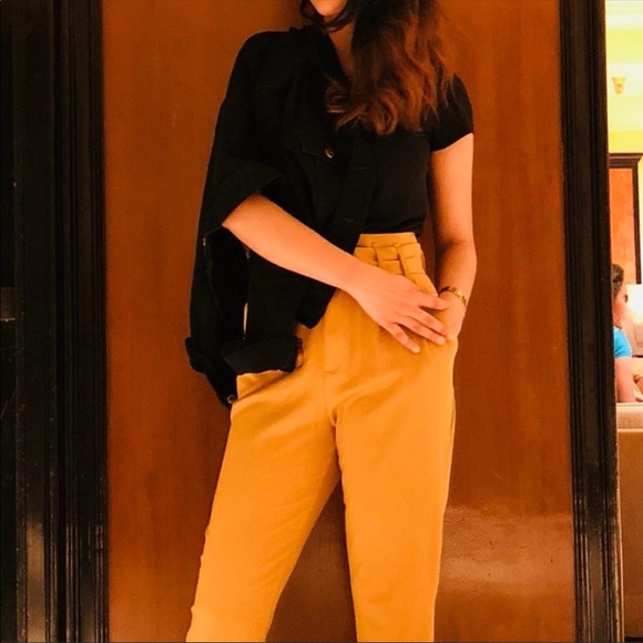 Zara mustard pants with belt XS - Picture 3 of 4